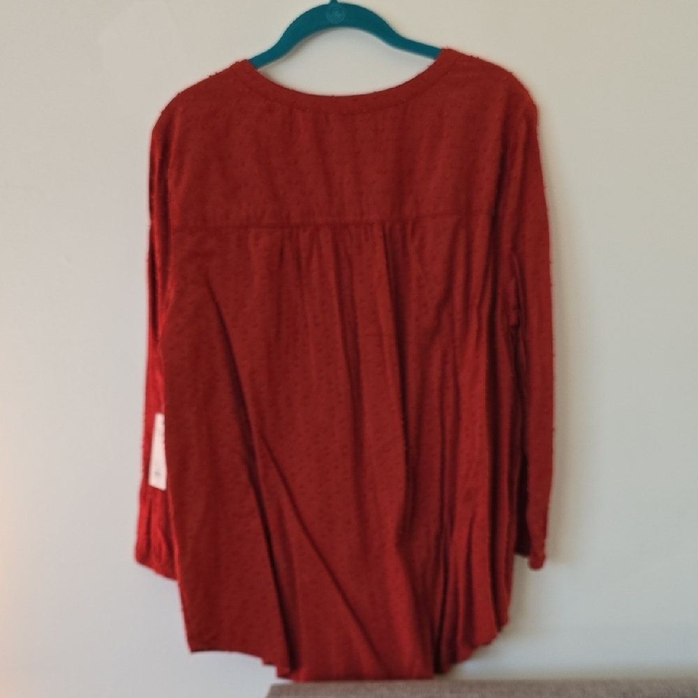 Croft & Barrow Rust Button-Up Blouse - Picture 10 of 10